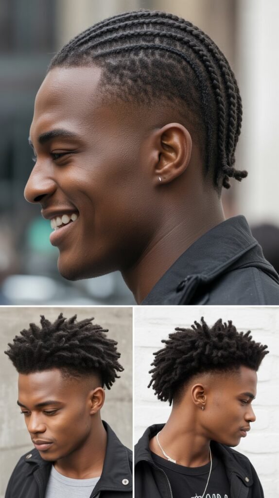 Cornrow Mohawk with Shaved Sides