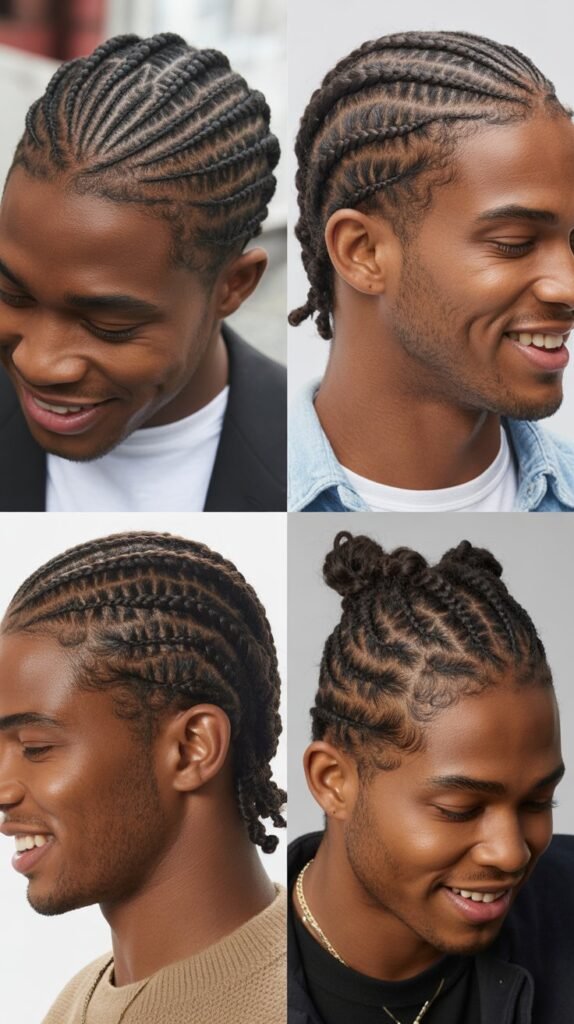Cornrows with Twists Combination