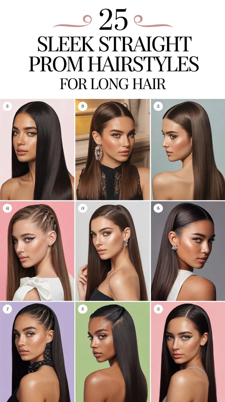 25 Sleek Straight Prom Hairstyles for Long Hair