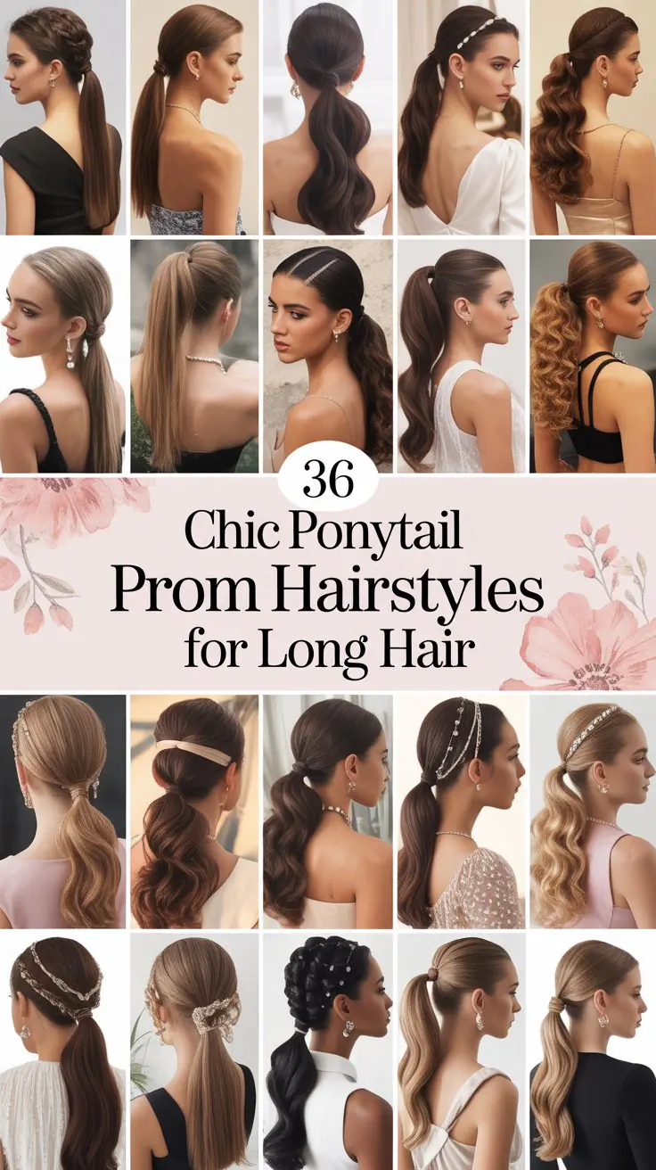 36 Chic Ponytail Prom Hairstyles for Long Hair