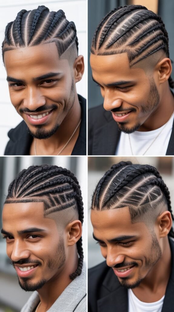 Cornrows with Disconnected Undercut