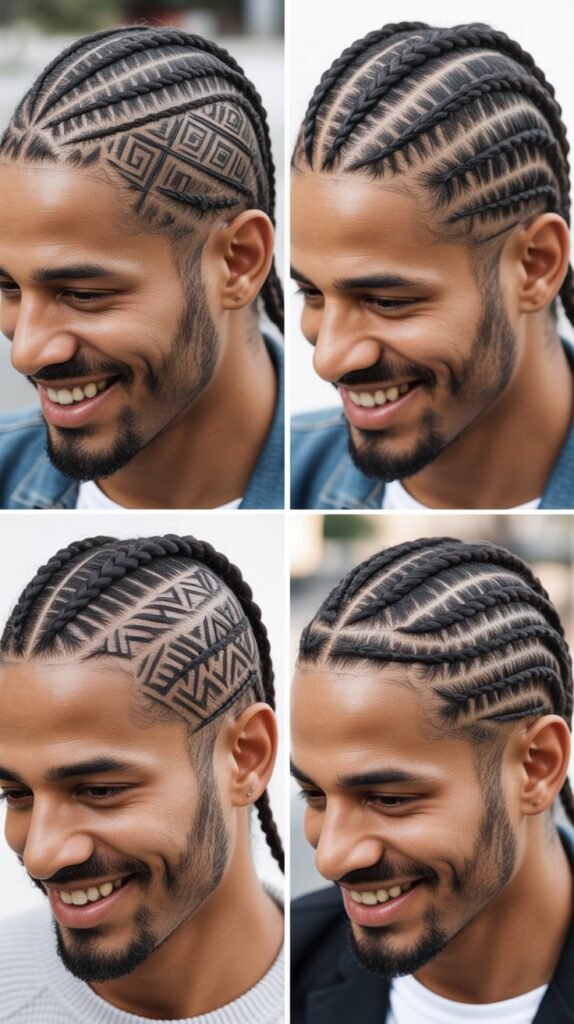 Tribal-Inspired Pattern Cornrows