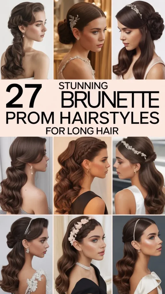 27 Stunning Brunette Prom Hairstyles for Long Hair