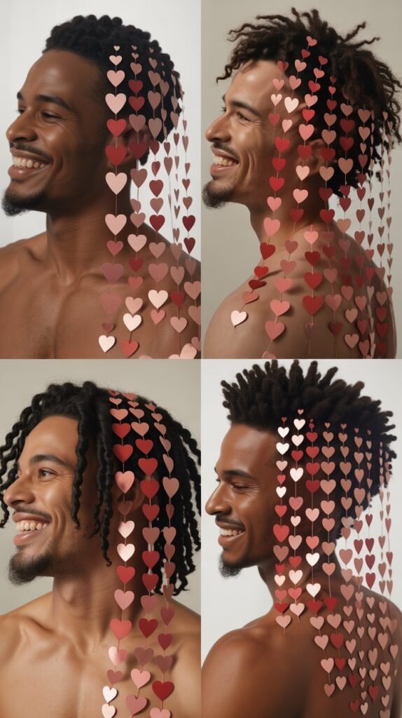 Multiple Heart Cascade Down the Back