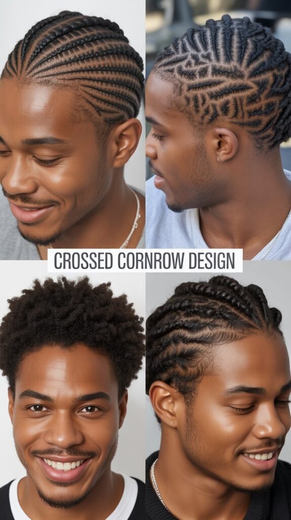 Crossed Cornrow Design