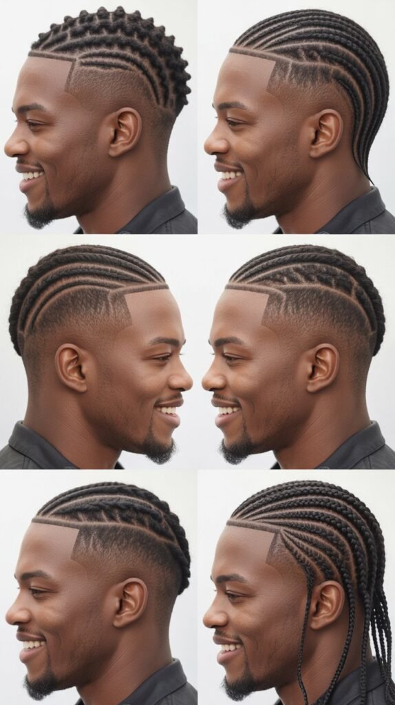Freestyle Cornrows With Drop Fade