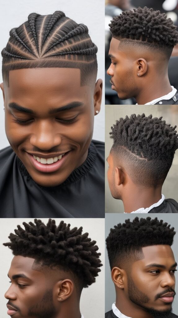 Diamond Pattern Cornrows with Skin Fade