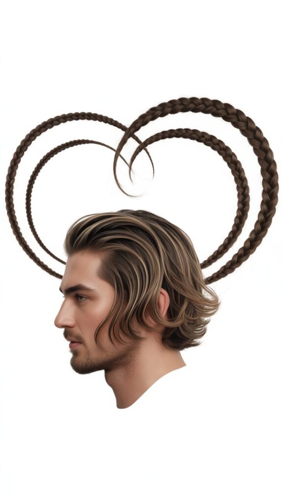 Flowing Heart with Curved Cornrows
