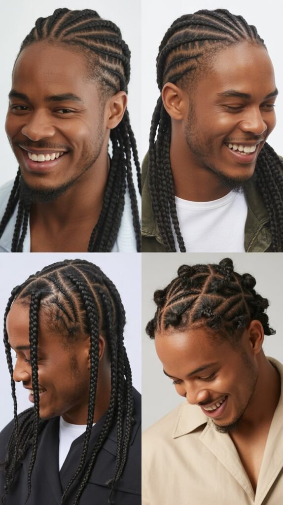 Cornrows with Box Braids Extension