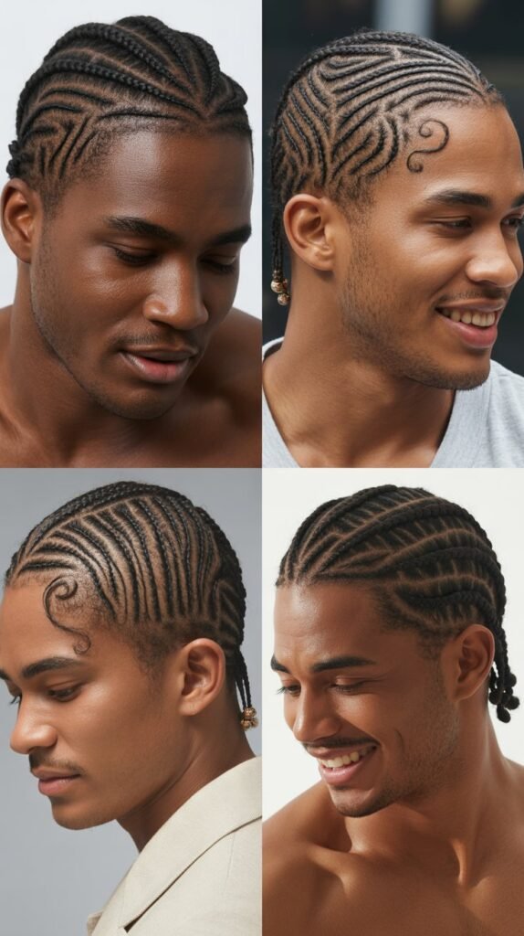 Artistic Freeform Cornrow Expression
