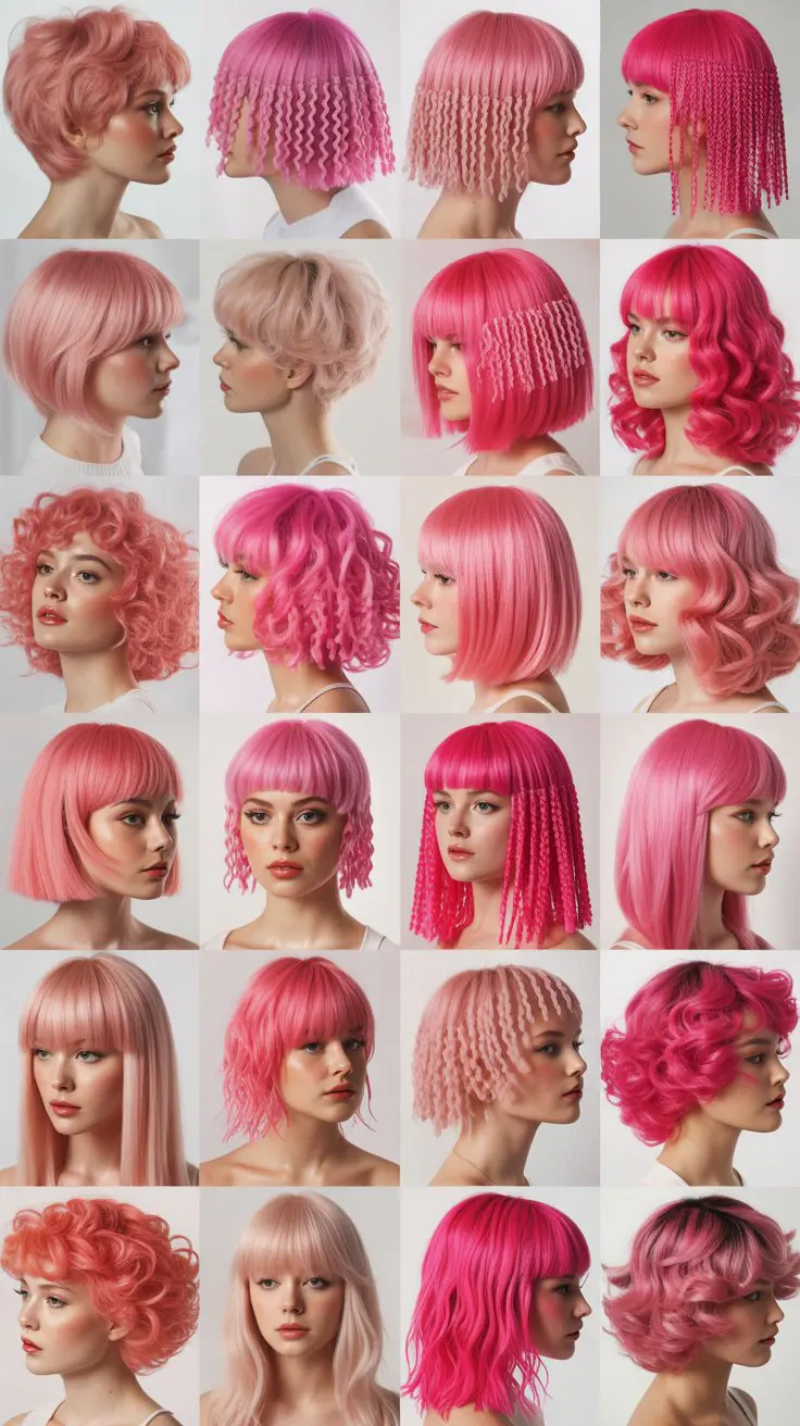 27 Fun Pink Wig Hairstyles with Crimps to Try