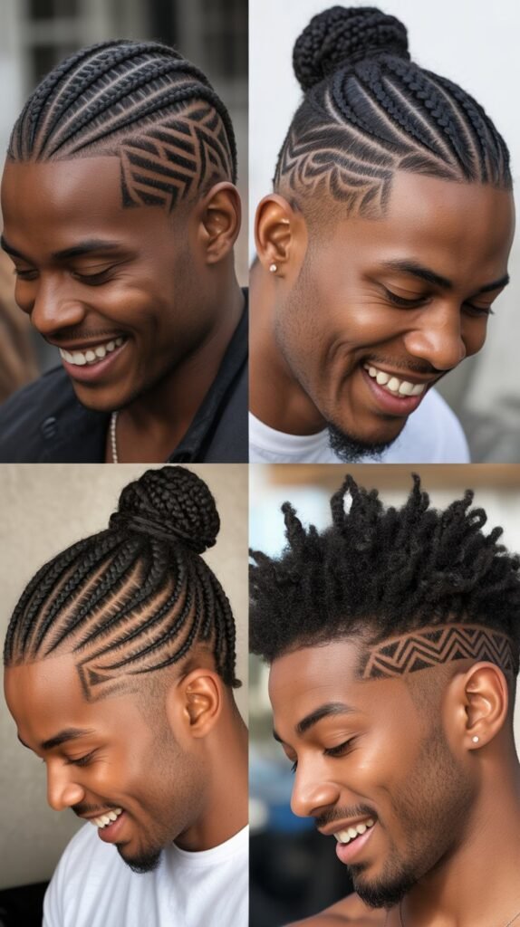 Cornrows with Design Lines