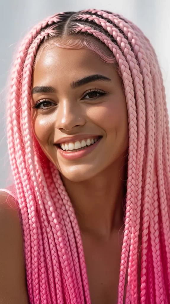 Two-Tone Pink Cornrow Wig