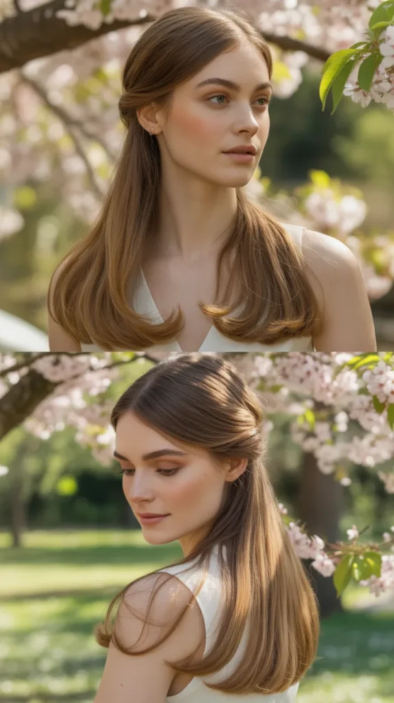 Half-Up Half-Down Straight Style