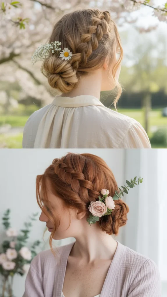  Half-Up Braided Bun