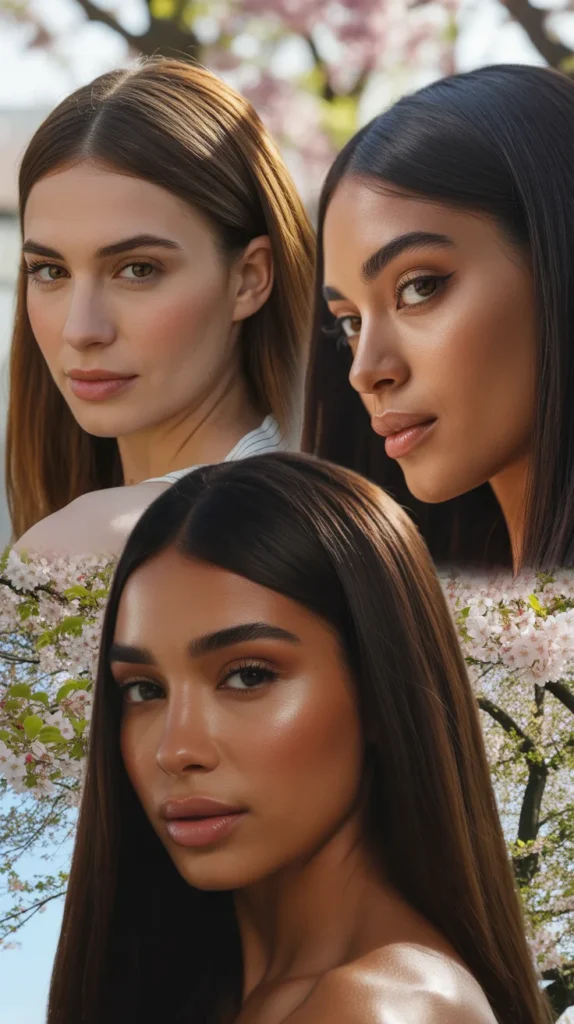 Sleek Middle Part Straight Hair