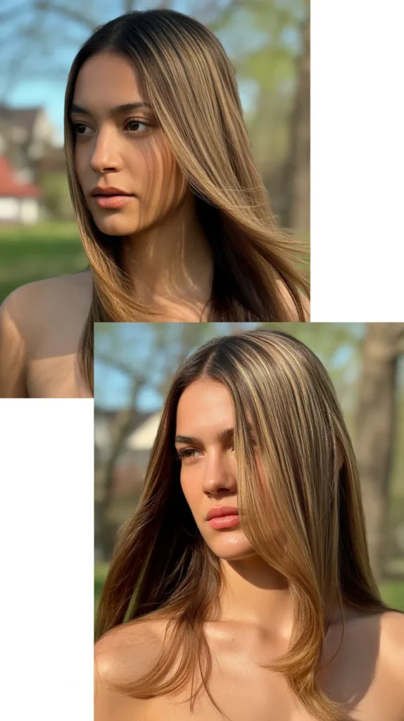 Long and Straight with a Side Part