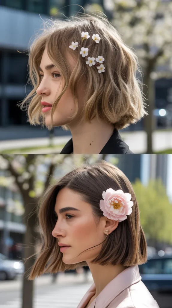 Textured Lob with Flower Pins