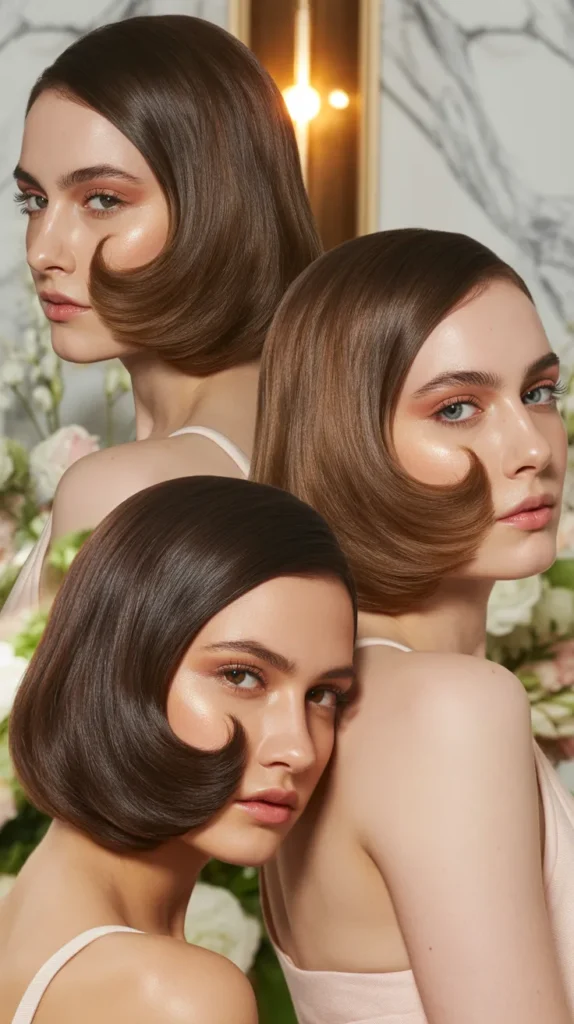 Straight Hair with Deep Side Sweep