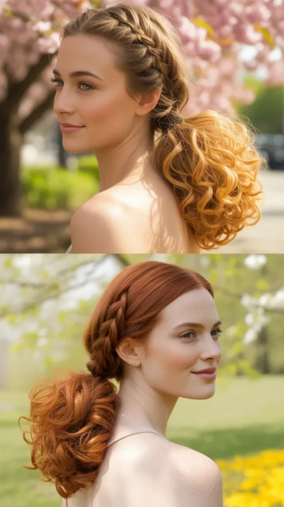 Braided Ponytail with Curly Ends