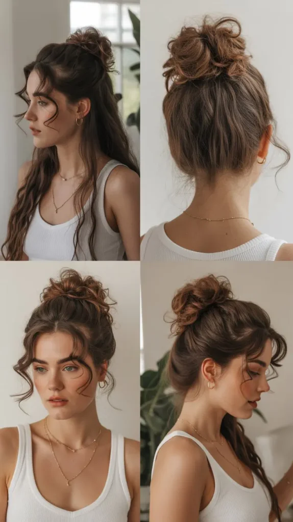 Messy Bun with Face-Framing Pieces