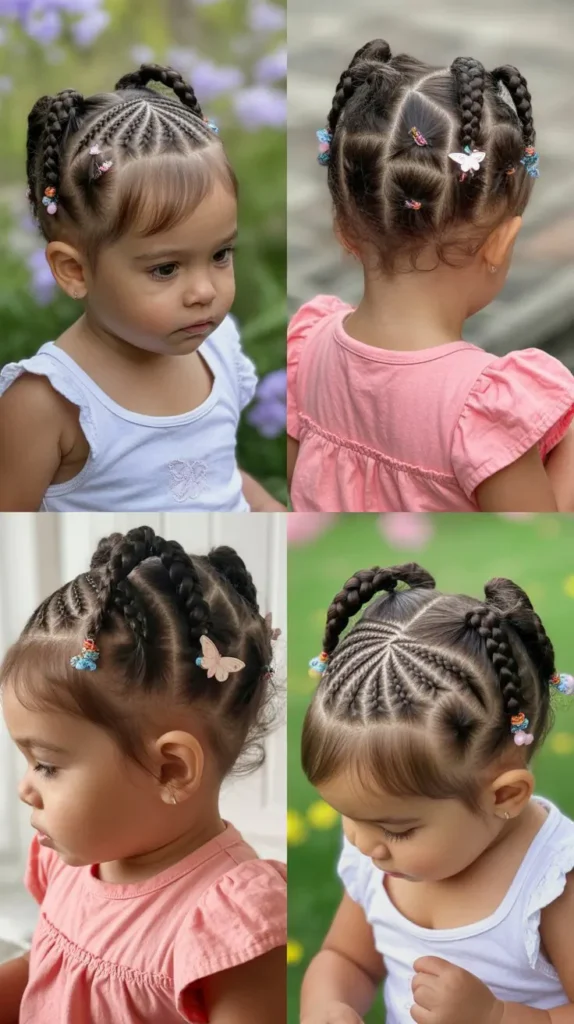 Cornrow-Inspired Mini Braids