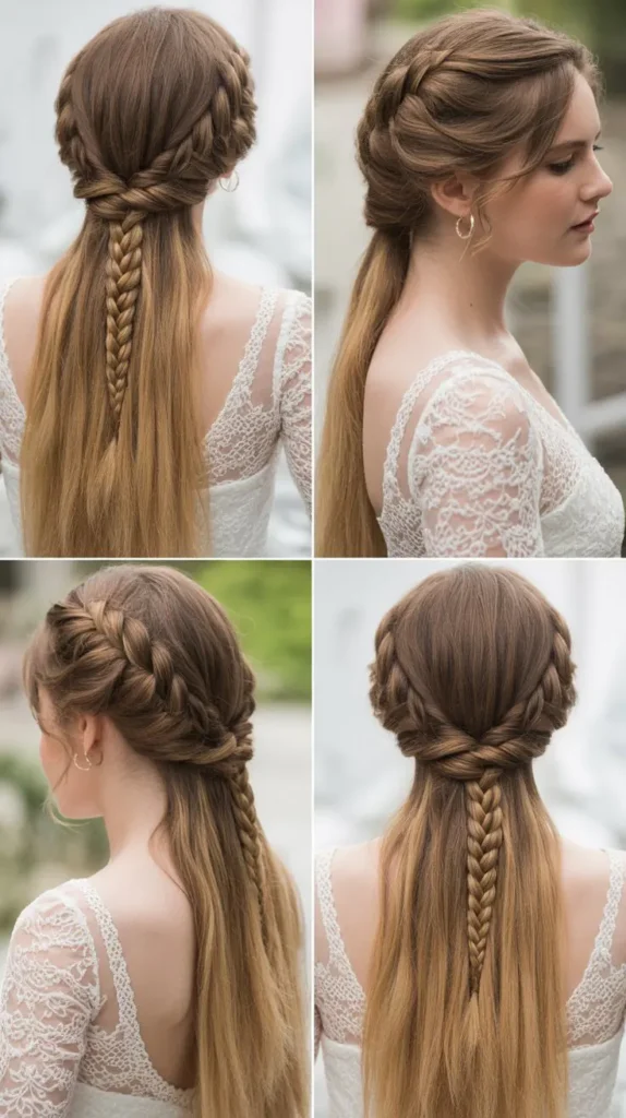 Waterfall Braid into Ponytail