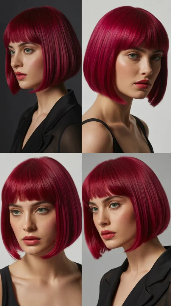 Deep Magenta Pink Bob Wig