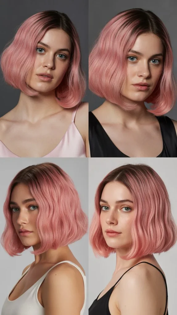Pink Ombre Bob Wig