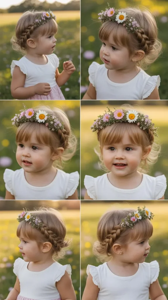 Braided Crown with Wildflower Accessories