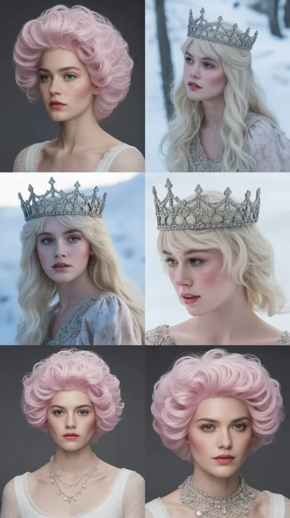  Icy Pale Pink Crimped Wig