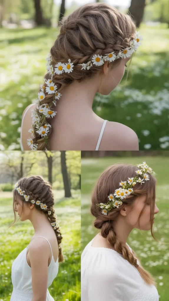 Braided Updo with Daisy Chain