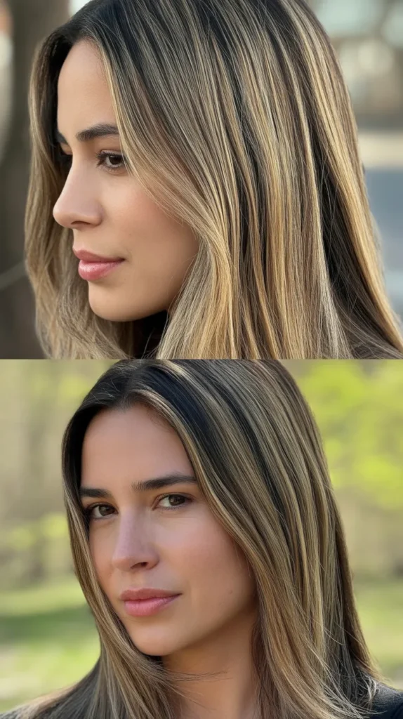 Straight Hair with Baby Lights