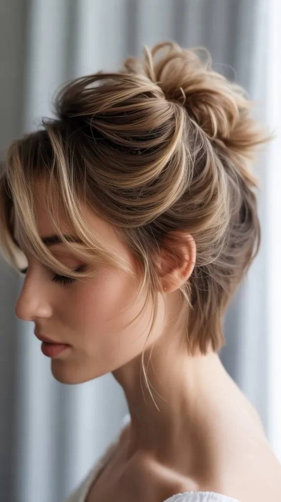 Messy Romantic Updo for Pixie Cuts