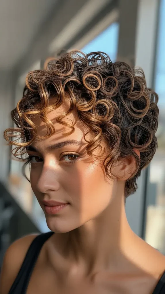Curly Pixie with Sculpted Curls