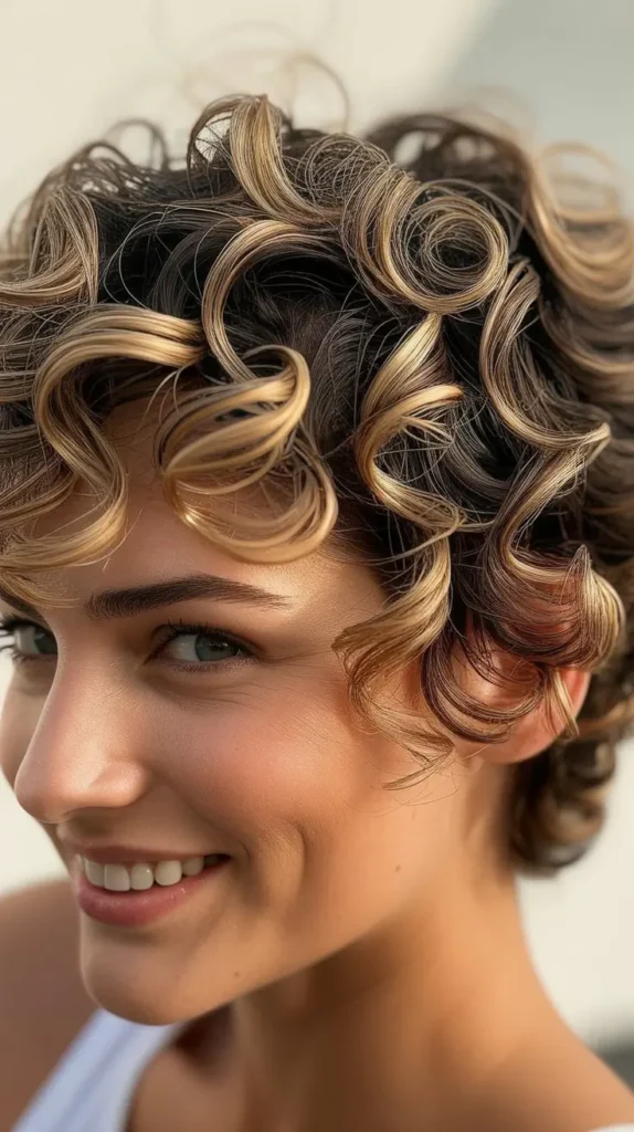 Curly Pixie with Playful Texture