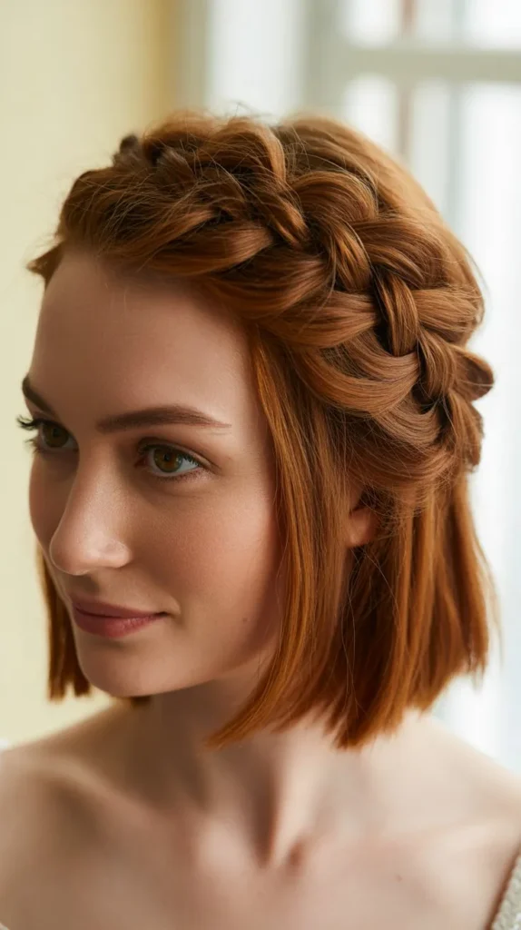 Crown Braid Illusion for Short Hair