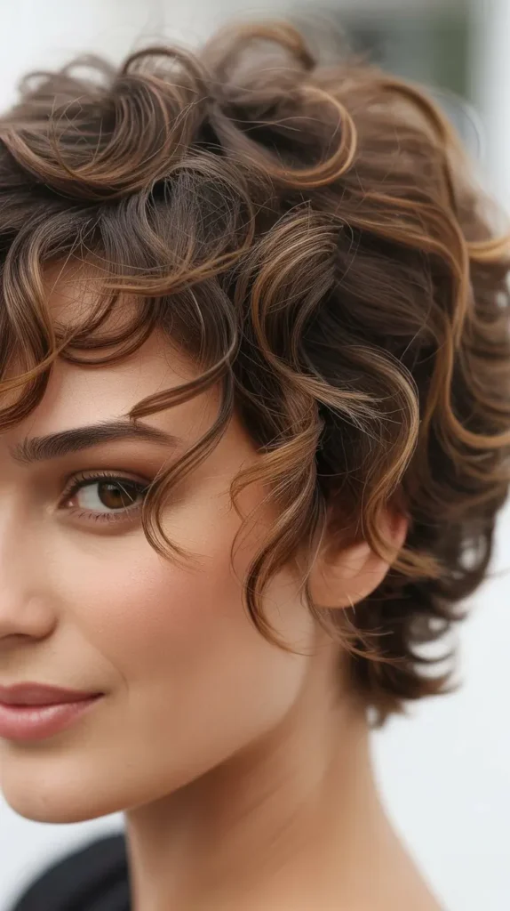 Curly Pixie with Feathered Texture