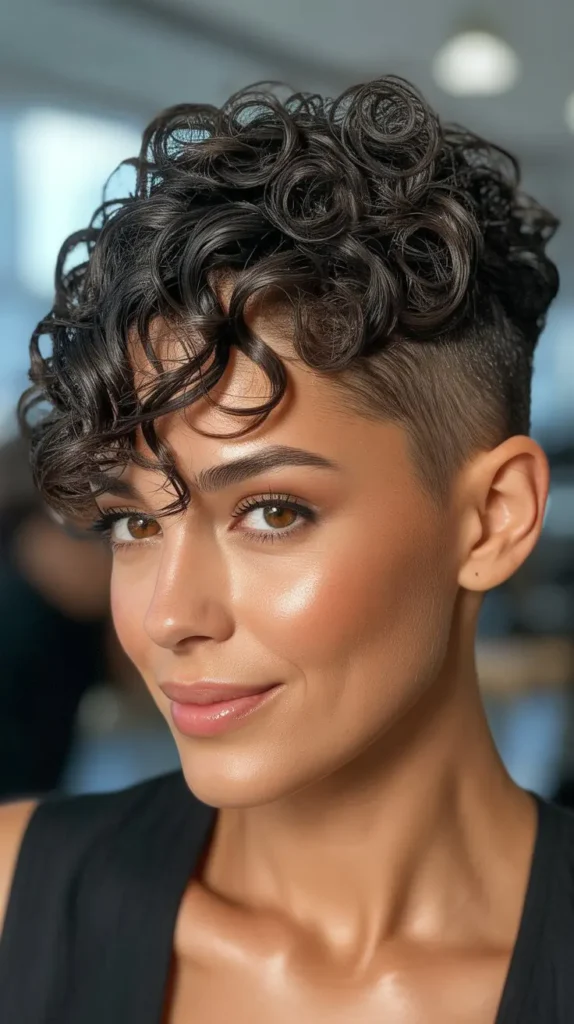 Curly Pixie with Glossy Finish