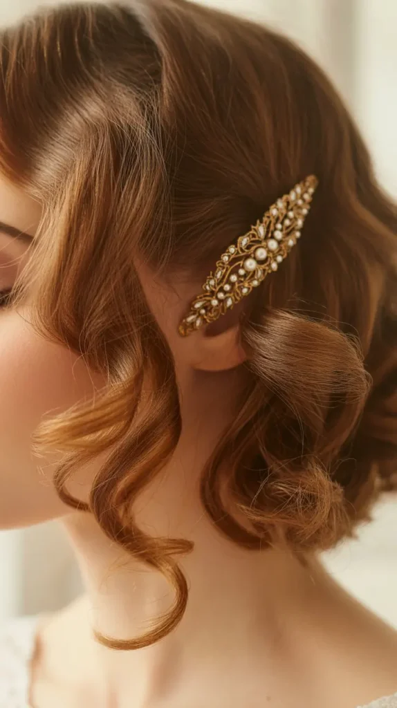 Side-Swept Curls with Pin