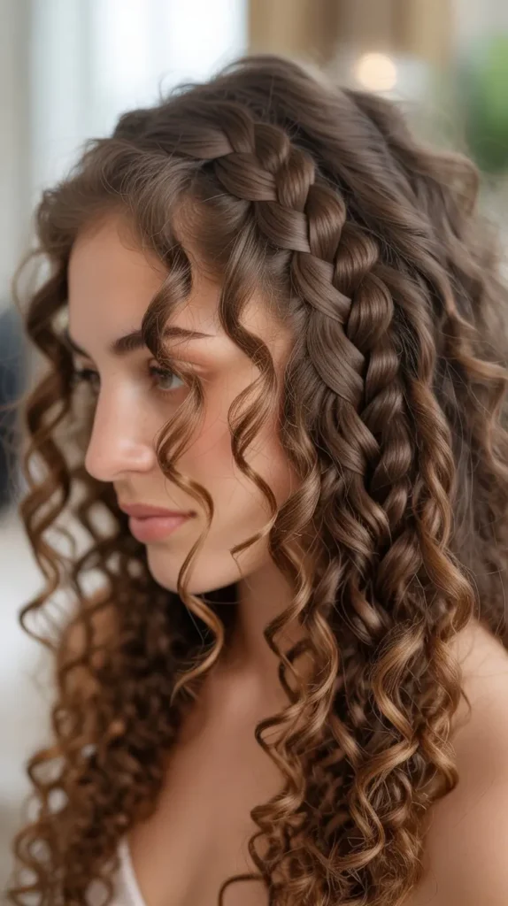 Curly Waterfall Braid