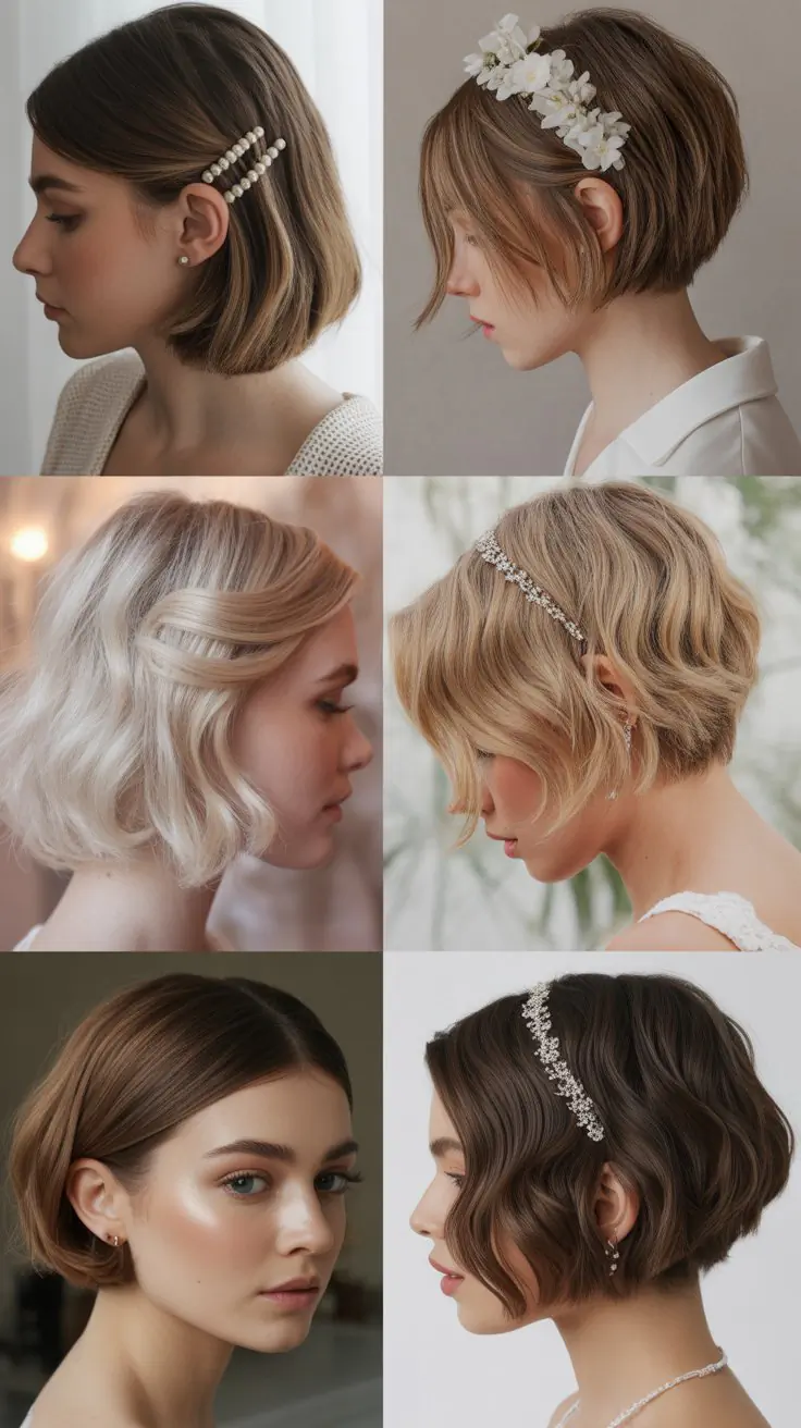 37 Simple Short Hair Wedding Looks That Shine