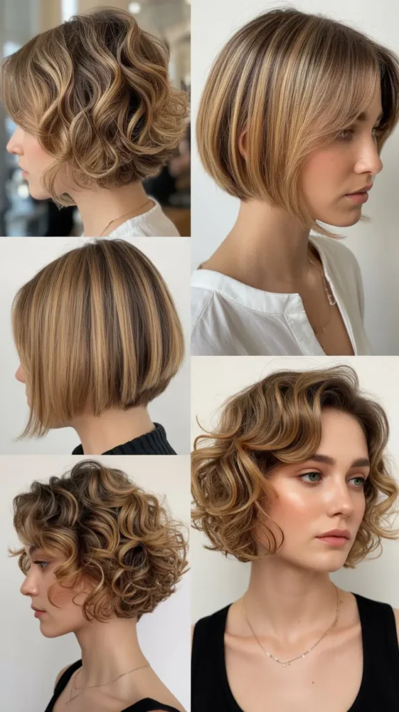 Layered Airy Bob with Soft Caramel Blend