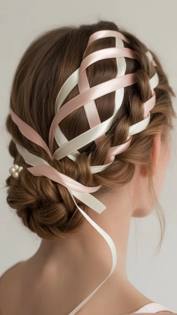  Ribbon-Woven Updo