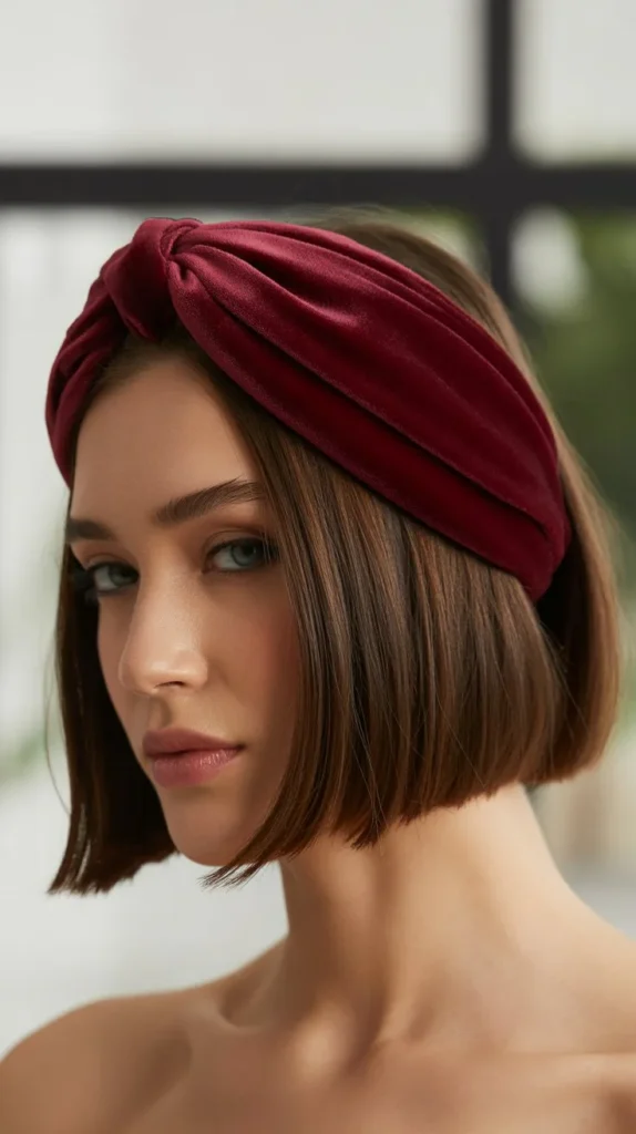 Velvet Headband Styling on Bob