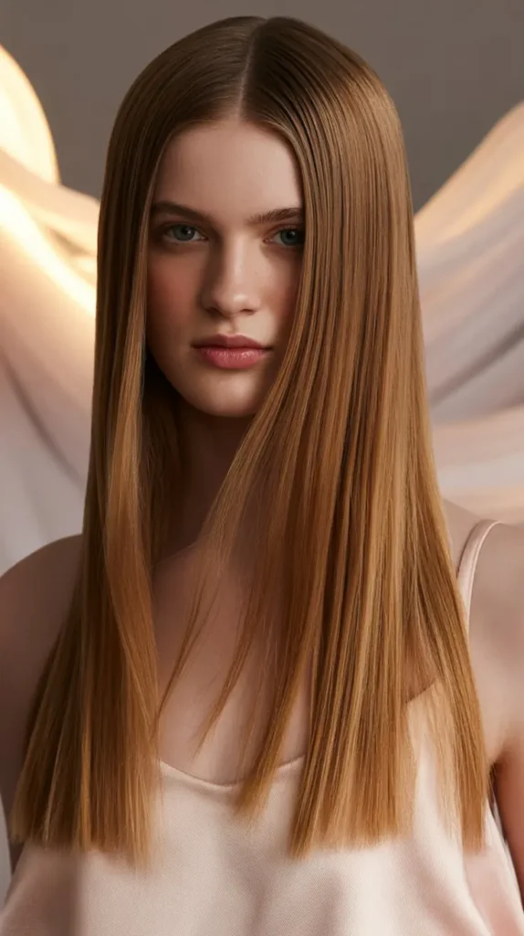 Sleek Straight Down Hair