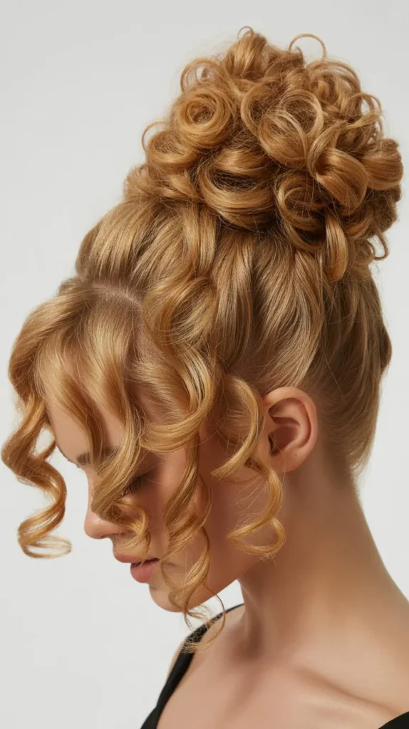 Curly Pineapple Updo