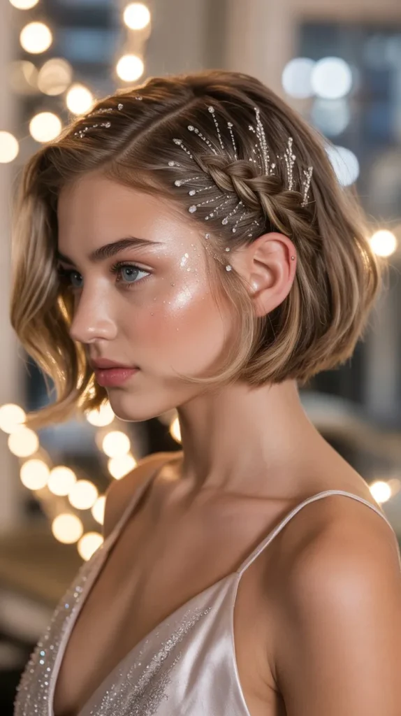 Side Braided Short Hair