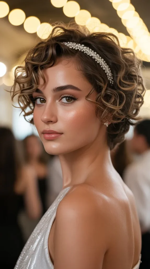 Curly Pixie with Headband