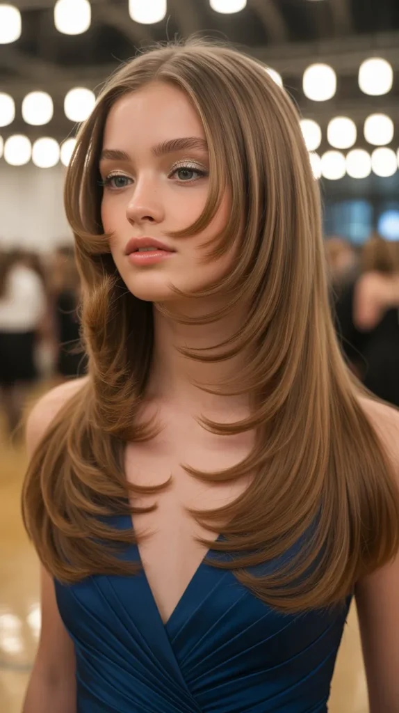 Straight Hair with Feathered Layers